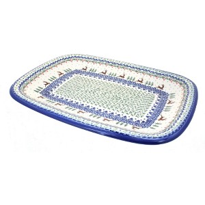 Blue Rose Polish Pottery 121 Vena Large Rectangular Serving Platter - 1 of 1