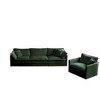 3 Piece Sofa Set Living Room Sofa Accent Chair Loveseat and Three Seat Sofa Green Chenille - 2 of 4