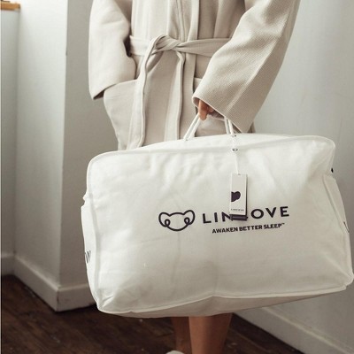 Lincove Standard White Cotton Down Feather Pillows, Set of 2