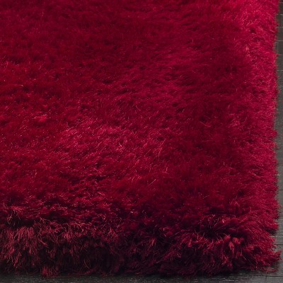 Luxurious Red 8' x 10' Hand-Tufted Shag Area Rug