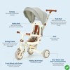 7-in-1 Foldable Baby Tricycle w/ Adjustable Parent Handle – Toddler Trike with Safety Harness, Wheel Brakes - 4 of 4