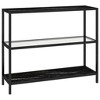vidaXL Shelf Transparent and Black Marble 39.4 in.x14.2 in.x35.4 in. Tempered Glass - 2 of 4