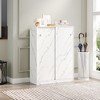 VYNXARIA Marble white shoe cabient with sliding door have 6 layers can storage at least30 pairs shoes - 3 of 4