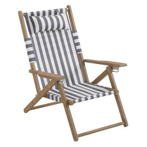 Outdoor Weather-Resistant Wood Folding Beach Chair with Backpack Straps - 4-Position Reclining Seat by Lavish Home - 1 of 4