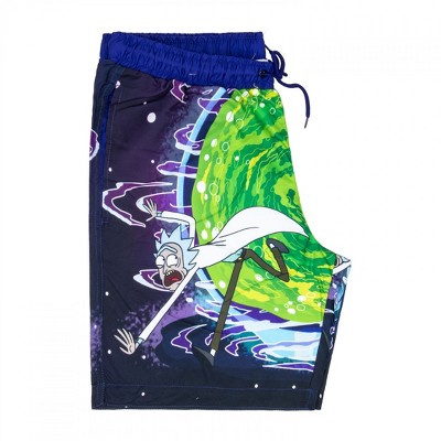Rick and Morty Mens Rick & Morty Portal Run Swim Board Shorts - Medium — фото 3