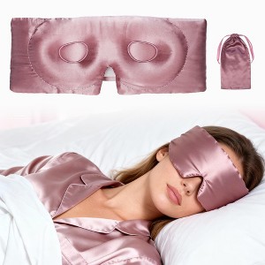 Unique Bargains 22 Pure Silk Sleep Mask with Travel Pouch 1 Pc - 1 of 4