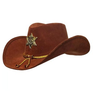 Underwraps Brown Sheriff Hat with Gold Star & Tassels Adult Costume Accessory - 1 of 3