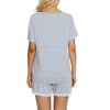 cheibear Women's Soft Shorts Sleeve Nightwear with Pockets Pajama Set 2 Pcs - 4 of 4