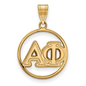Black Bow Jewelry 14k Yellow Gold Plated Sterling Silver Alpha Phi Greek Life Medium Pendant - 1 of 3