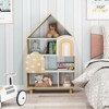 Tangkula House-Shaped Kids Bookshelf 4-Tier Toy Storage Organizer w/ Open Compartments - 2 of 4