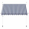 Retractable Awning Blue and white stripes Polyester with PU coating vidaXL - 3 of 4