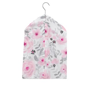 Bedtime Originals Blossom Pink/Gray Watercolor Floral Diaper Stacker - 1 of 3