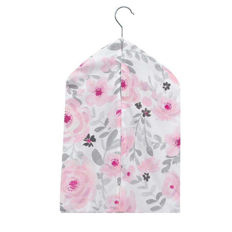 Bedtime Originals Blossom Pink/Gray Watercolor Floral Diaper Stacker, 1 of 4