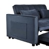 NicBex 3-in-1 Convertible Sleeper Sofa Bed with Adjustable Backrest,Pull-Out Couch Bed with Pockets,Velvet Loveseat Sofa for Living Room - 3 of 4
