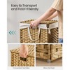 Foldable Laundry Hamper with Lid and Removable Liner, 9.5 Gallon Synthetic Rattan Basket for Small Spaces, Goose Yellow - 4 of 4