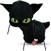 Miraculous Ladybug - Huggie Hideaway Plagg, 16.5-Inch Black Plush Pillow, Super Cute Soft Stuffed Toy for Kids with Large Zipper Secret Pocket in