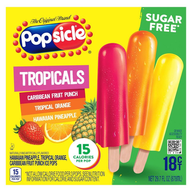 Popsicle Sugar Free Tropicals Ice Pops - 18pk, 3 of 16