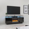 Chic Crate - 63" Smart Fireplace TV Stand w/ Dynamic RGB Ambiance - 9 Modes & 8-Level Adjustable Warmth - Obsidian Black Media Console w/ Ambient LED - 2 of 4