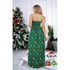 LA LEELA Women's A line Slit Smocked Maxi Casual Beach Dress Tube Top Evening Long Strapless Tacky Christmas Dresses for Women - 2 of 4