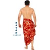 HAPPY BAY Men's Pareo Wraps Beach Bath Swim Sarong One Size Ruby Hibiscus Floral - 4 of 4