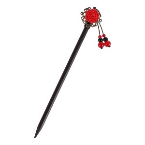Unique Bargains Hair Chopstick Black Red 1 Pc - 1 of 4