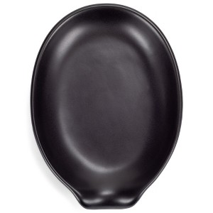 Nat & Jules Matte Black 6 x 4 Glossy Ceramic Oval Countertop Spoon Rest - 1 of 4