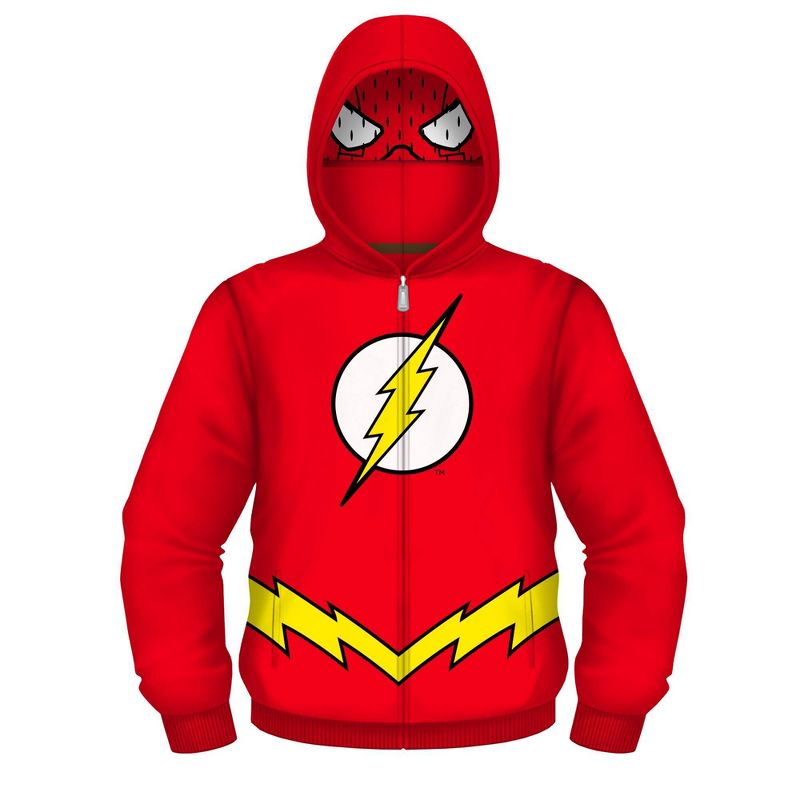 Boys' DC Comics The Flash Cosplay Hooded Sweatshirt - Red, 1 of 7
