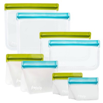 re)zip Reusable Leak-proof Food Storage Bag Kit - Snack & Lunch - Clear -  5ct : Target