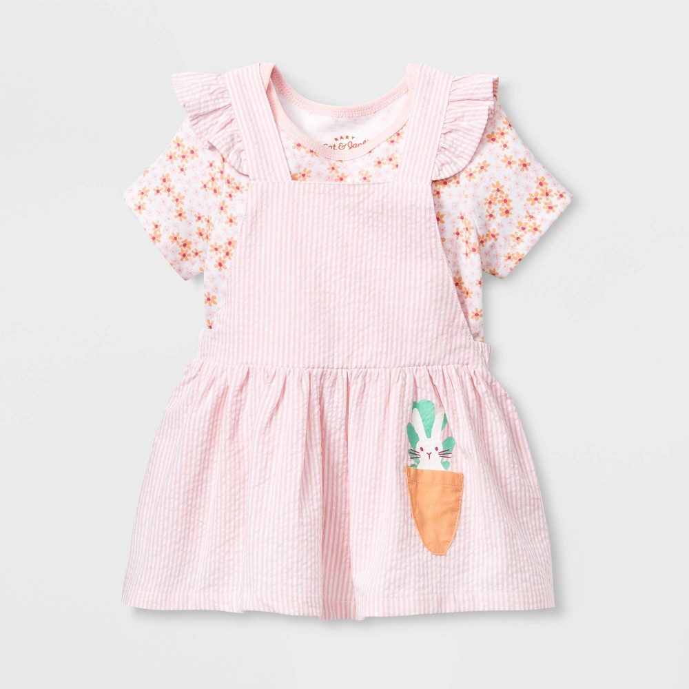 petiteBaby Girls' Short Sleeve Skirtall Top & Bottom Set - Cat & Jack Pink Newborn was $13.99 now $5.59 (60.0% off)