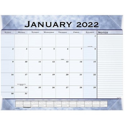 AT-A-GLANCE 2022 17" x 21.75" Monthly Calendar Slate Blue 89701-22