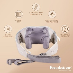Brookstone Shiatsu Trapezius Massager - Cordless, Deep Kneading for Neck & Shoulders, Heated - 1 of 4