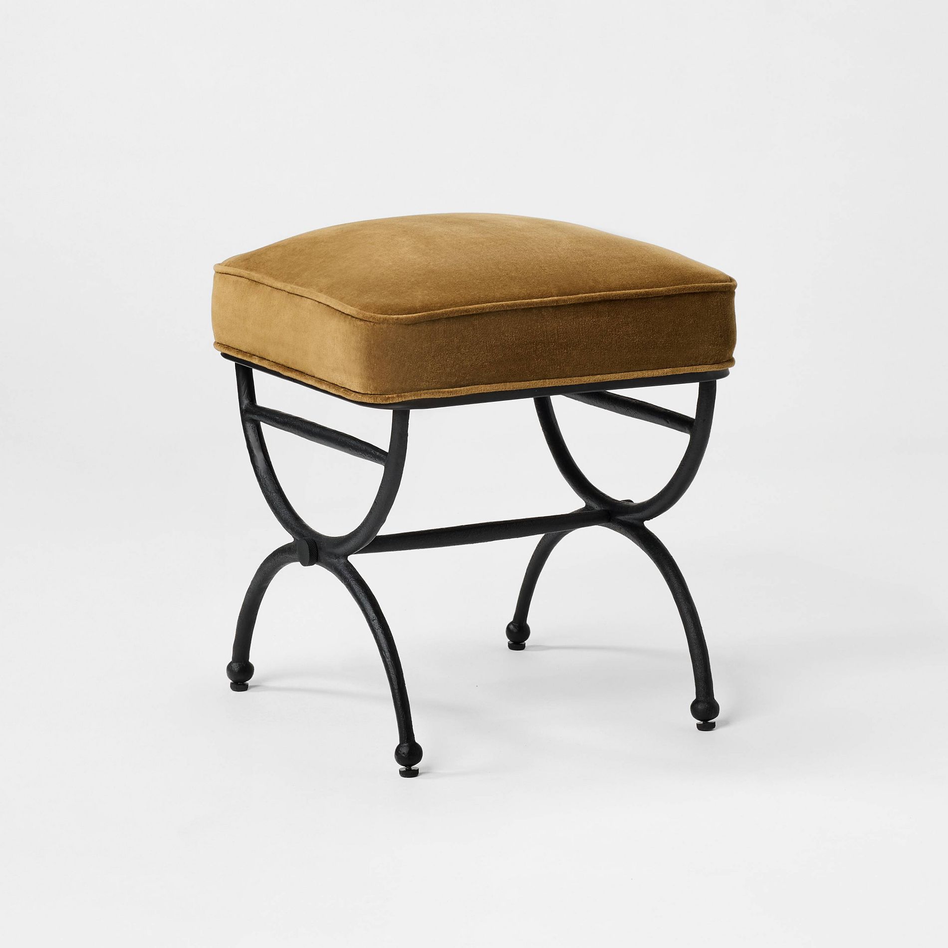 Upholstered Metal Legs Ottoman Olive Green - Threshold™ designed with Studio McGee Fully Assembled