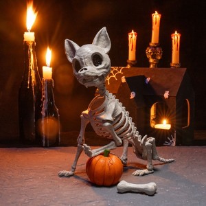 Joyfy 12.6" Halloween Chihuahua Dog Skeleton Decor, Dog Plastic Bones with Posable Joints for Graveyard Party Prop Decor - 1 of 4