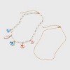 Sealife Charm with Semi Precious Moonstone Necklace - Universal Thread™ Gold/White - 2 of 3