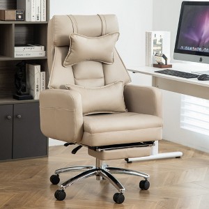 ALEXOUN Swivel Ergonomic Office Chair with Lumbar Support and Footrest & Headrest,Reclining Faux Leather High Back Home Computer Desk Chair - 1 of 4