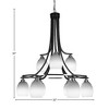 Toltec Lighting Paramount 9 - Light Chandelier in  Matte Black/Brushed Nickel with 5" White Linen  Shade - 2 of 2