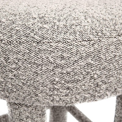 Carmel Black and White Boucle Counter Stool with Wood Frame