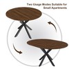 42" Round Dining Table for 6, Wooden Retractable Kitchen Table with Metal Base, Modern Circular Dinner Table for Kitchen Dining Room - 3 of 4