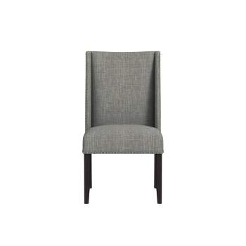 Set of 2 Wing Back Modern Dining Chairs Gray - HomePop