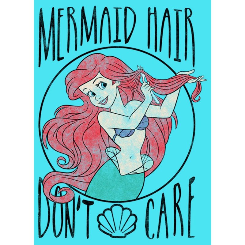 Girl's The Little Mermaid Ariel Mermaid Hair Don't Care Crop T-Shirt, 2 of 4