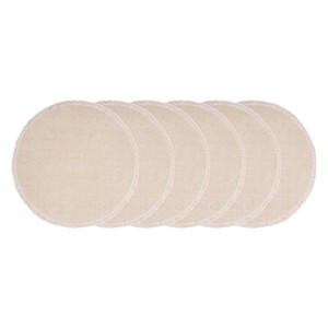 C&F Home Fringed Sand Round Placemat Set of 6 - 1 of 4