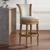 55 Downing Street Oliver 30 1/2" High Sand Fabric Scroll Back Swivel Bar Stool - 2 of 4