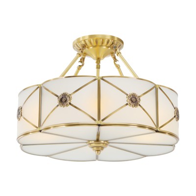 YIYIBYUS Semi Flush Ceiling Light Indoor Hanging Lamp With Glass Shade