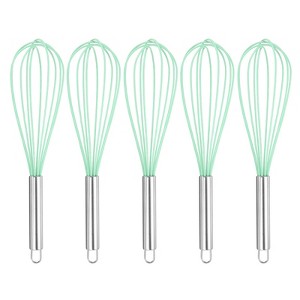 Unique Bargains Silicone Stainless Steel Non-Stick Coated Heat-Resistant Whisk 5 Pcs - 1 of 4
