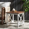 FURNIinspire Patio End Tables, Modern Square Coffee Table - Annular Texture, Round Dining Table for 4 for Office, Lounge, Brown, 19.75"*19.75"*18.75" - 2 of 4