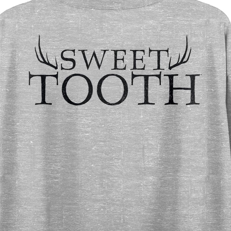 Sweet Tooth Gus Key Art Crew Neck Short Sleeve Gray Heather Women's Crop T-shirt, 4 of 5