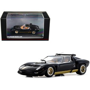 Lamborghini Miura SVR Black with Gold Accents and Wheels 1/43 Diecast Model Car by Kyosho - 1 of 4