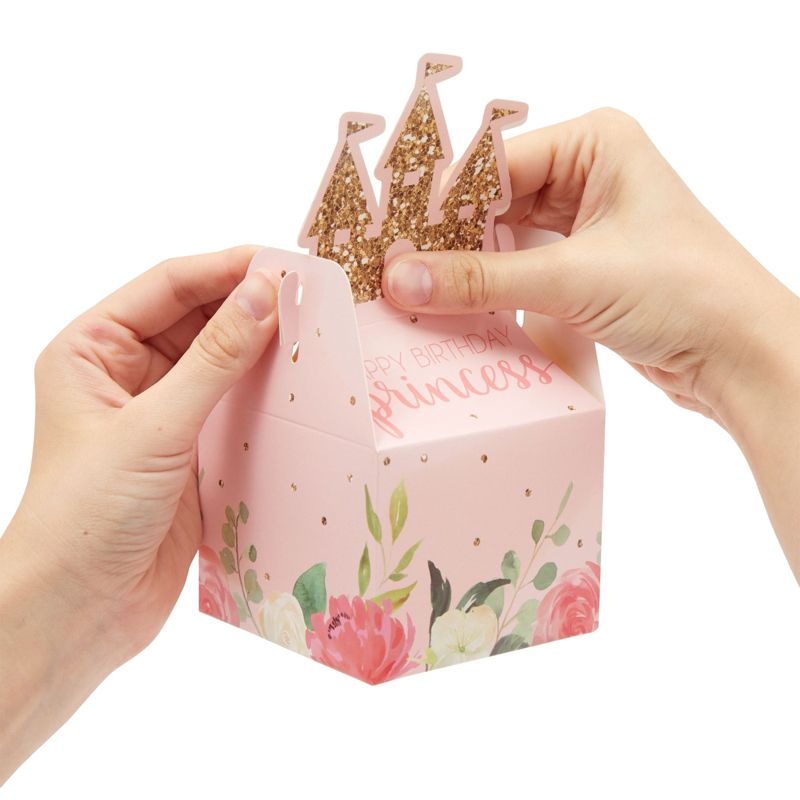 Sparkle and Bash 36 Pack Mini Princess Castle Pink Party Favor Boxes for Girls Birthday, 3.5 x 3.5 x 7.5 In, 5 of 9