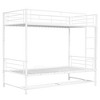 Twin Over Twin Metal Bunk Bed with Shelf and Guardrails - 4 of 4