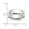 Black Bow Jewelry 7mm or 8mm 14K White Gold Lightweight Domed Comfort Fit Band - 3 of 4